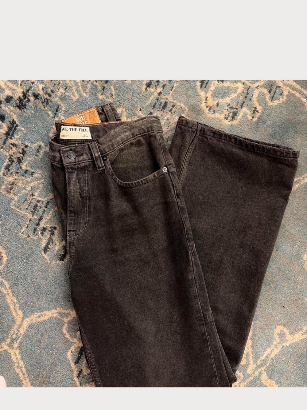 Free People Wide-Leg Flare Jeans in Washed Black